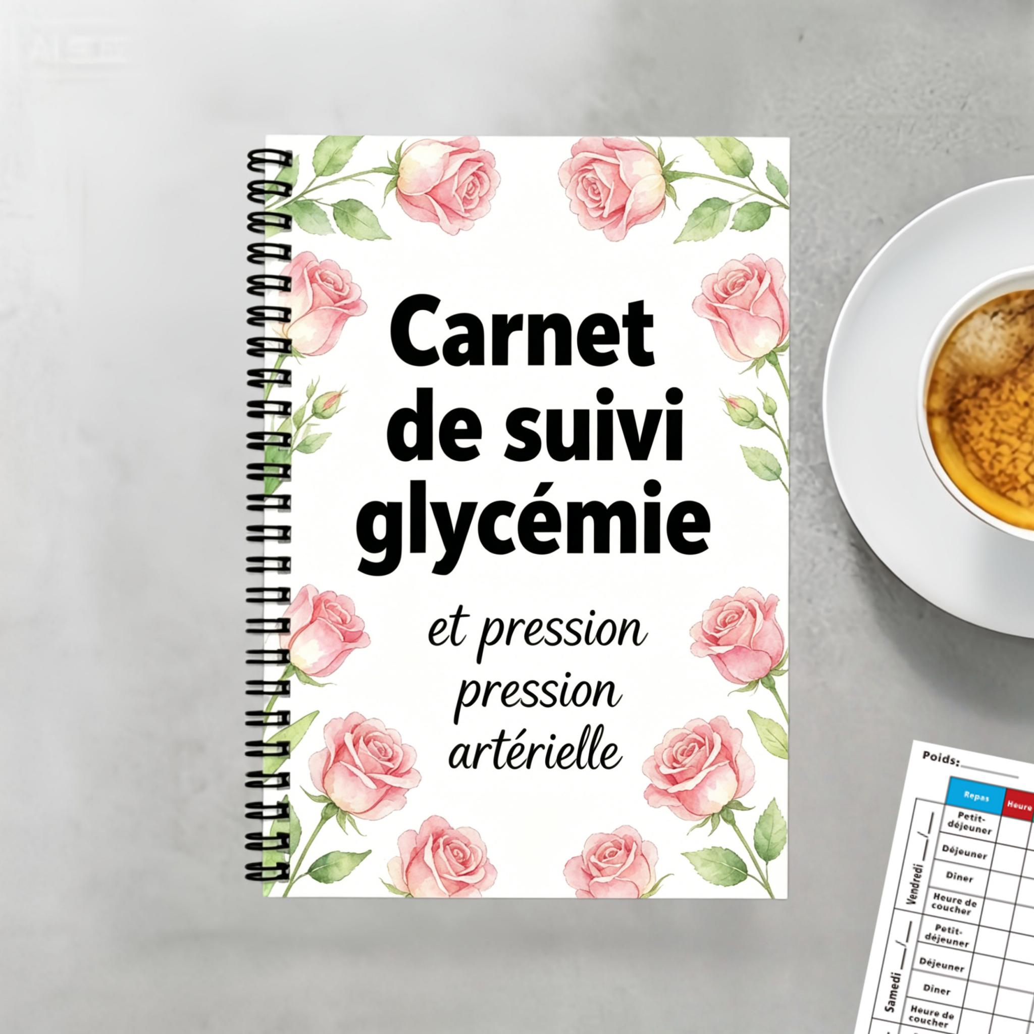 TEMU 1 cahier spiralé français, conçu pour suivre quotidiennement le taux de dans et la pression artérielle - pour les , journal de surveillance
