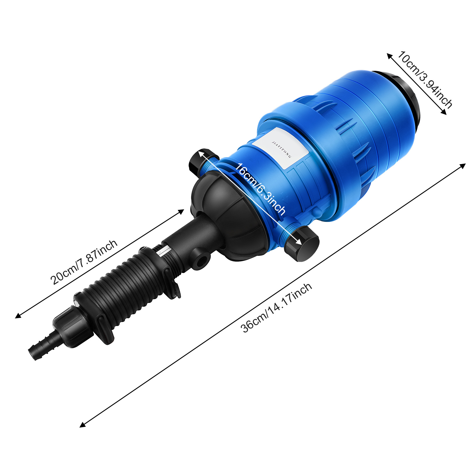 TEMU Blue Fertilizer Injector Liquid Dispenser With Adjustable Valve - Durable Plastic Rectangular Design For Precise Garden & Lawn Care,
