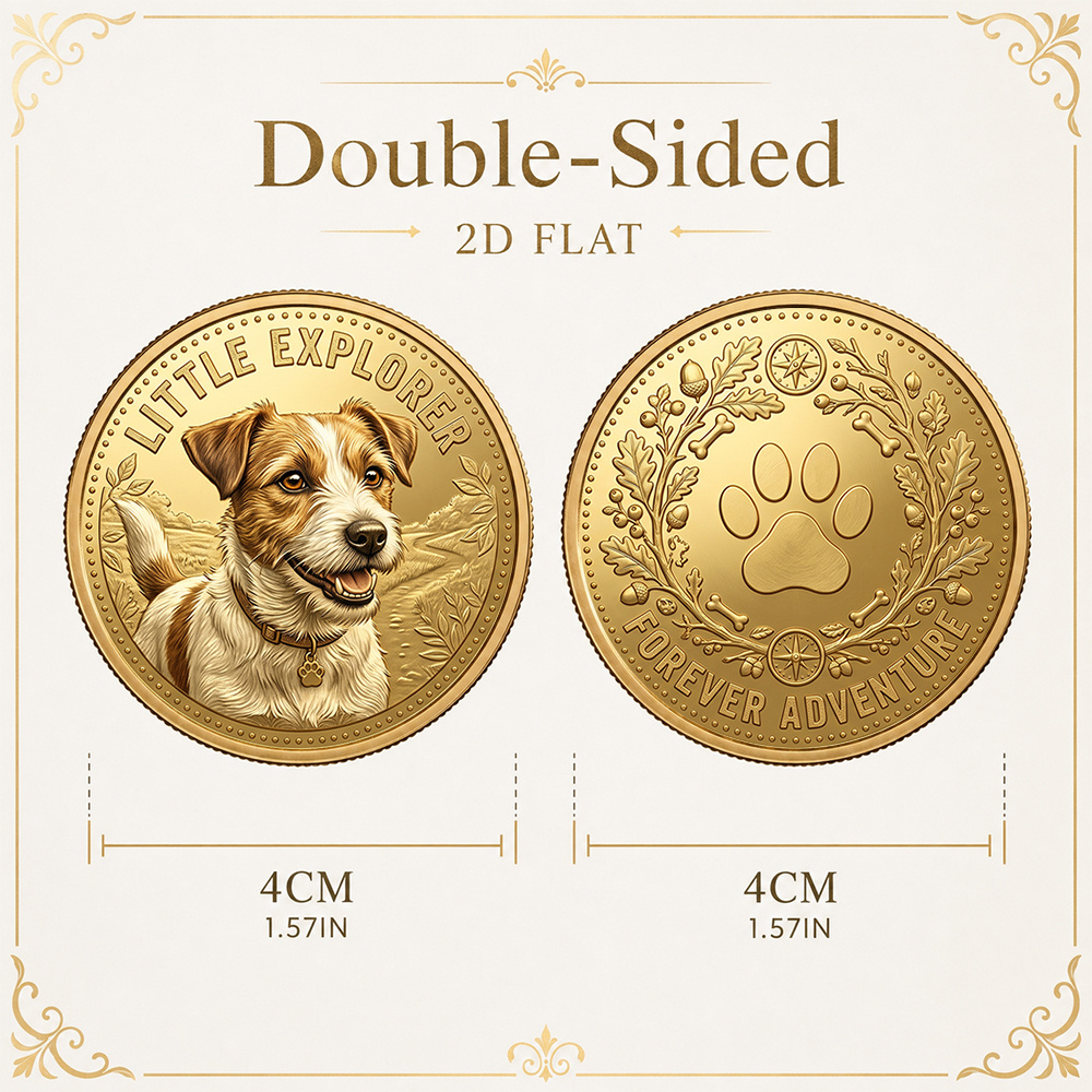 TEMU Replica Coin 1pc Terrier Coin - Jrt Collectible Replica Suitable For Dog Lover Gift, Jrt-themed Birthday Present, Commemorative Keepsake For