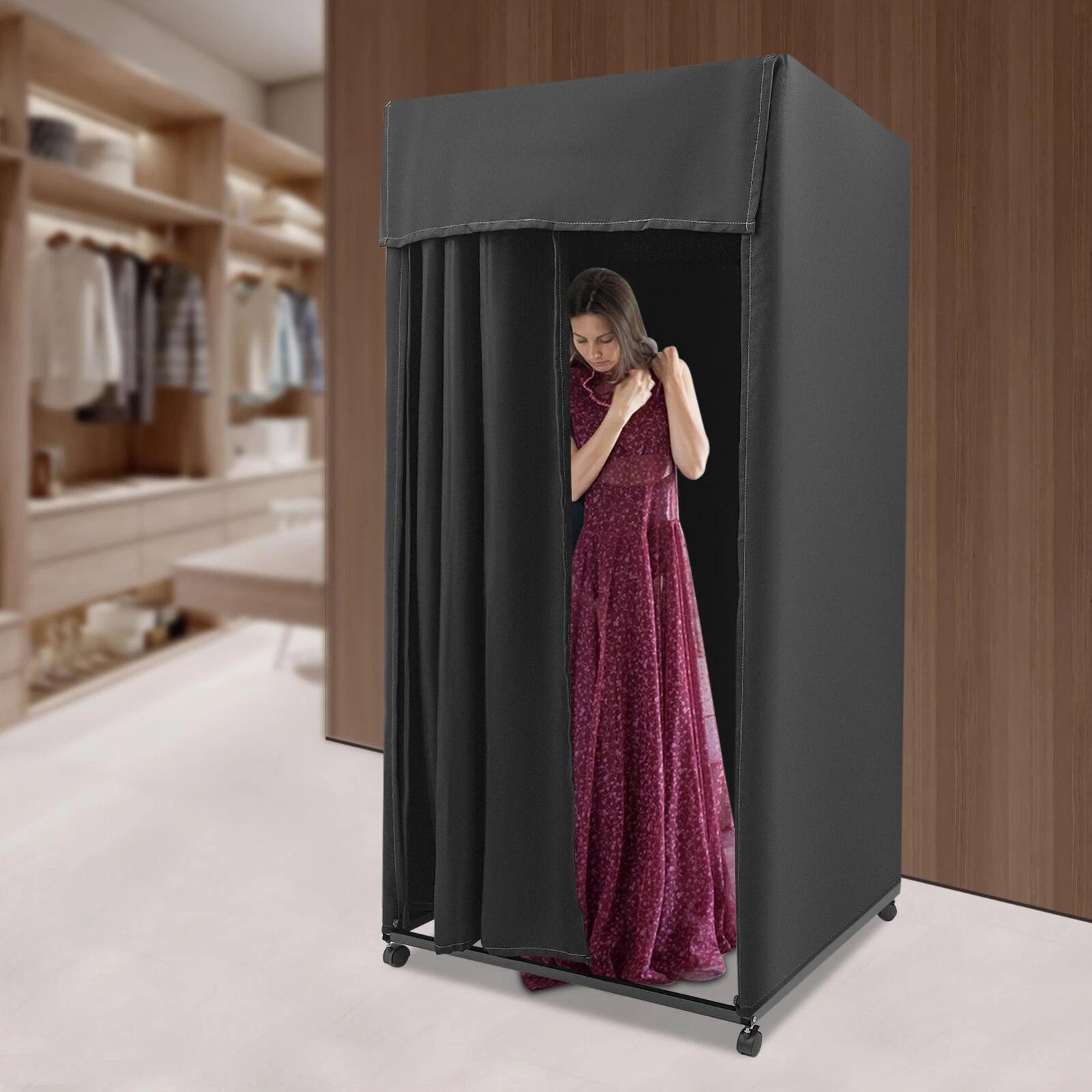 portable dressing room WLIVE 10-Drawer Fabric Dresser with Side Pockets and Hooks Charcoal Black Wood Grain Print main image 1