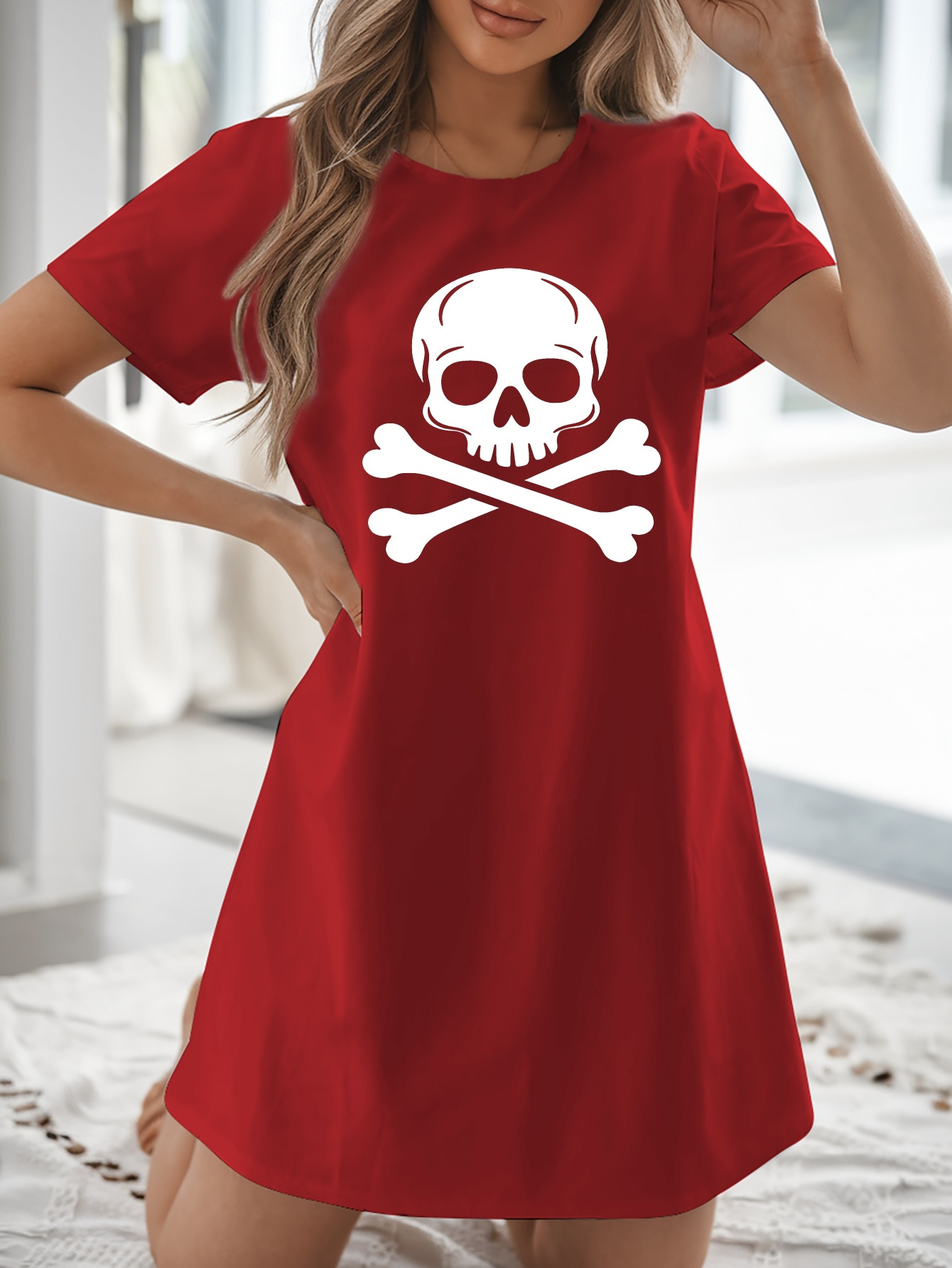 maglietta abito donna stampa e top casual a Temu Italy