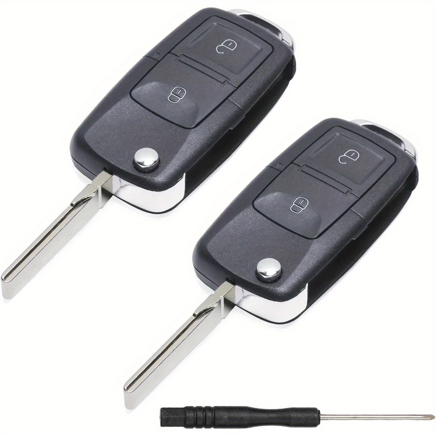2pcs 2-button Key Shell Suitable For Vw Golf 4 5 6, Bora, , , , Mk4 Car Keys, Vw Key Shell, Remote With 2 Buttons, Includes Screwdriver