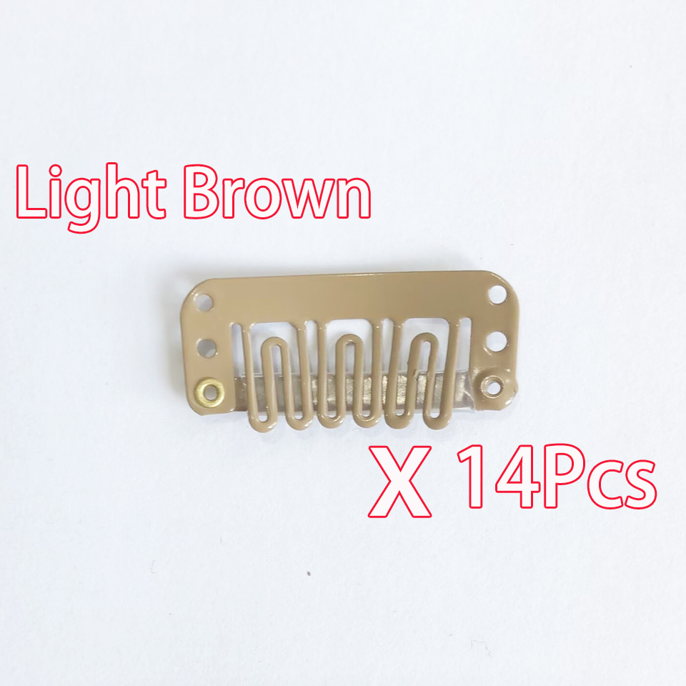 TEMU 14pcs U Shaped Metal Clips With Soft Rubber Stainless Steel Material For Human Hair Snap Hairpin Extensions Metal Comb