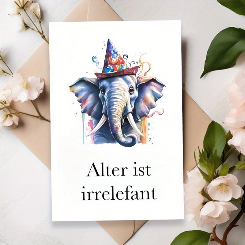 

Funny German Elephant Birthday Card - Christmas & Birthdays, Ideal Gift , Family, And , Brother Sister Son Daughter Husband Boyfriend Girlfriend Wife