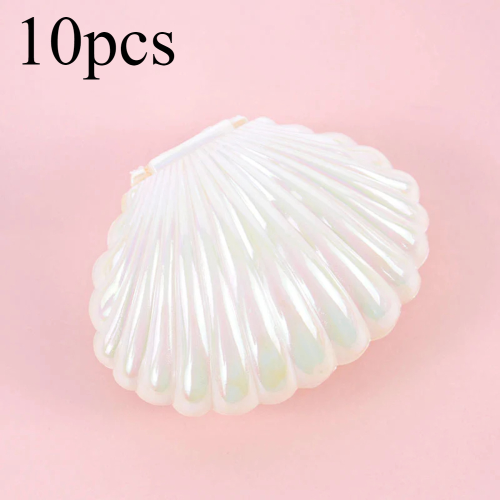 Image of Set Of 10 Mermaid Shell Candy Boxes, A Seafood-themed With A , Perfect For Party Decorations, Birthday And Wedding Gifts, And Christmas Or Easter Fillers (in Pink, Purple, And White)