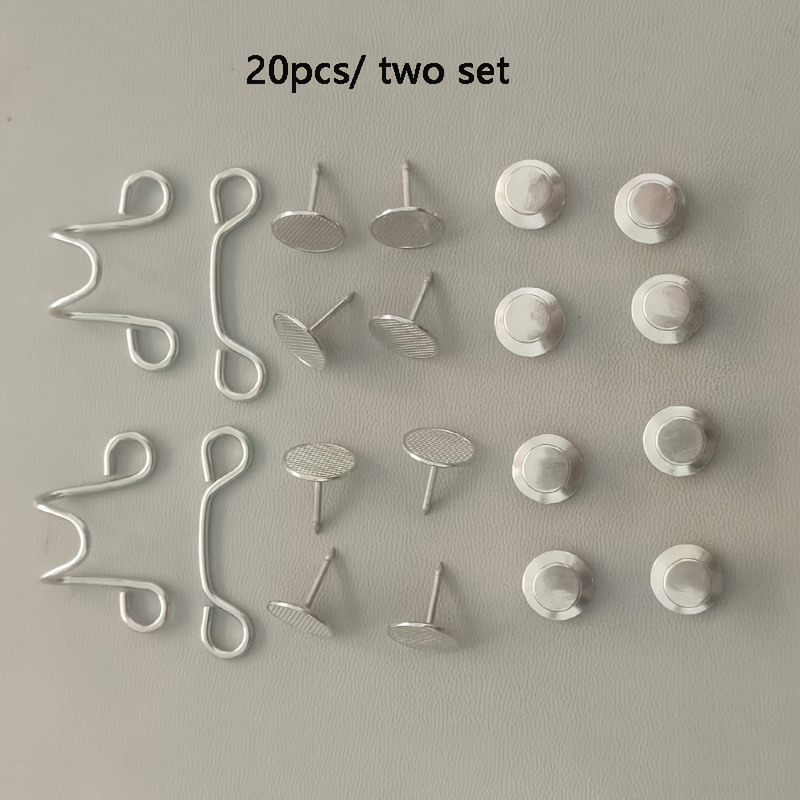 TEMU Juego de 20 piezas de pinzas/clips de cintura de metal reutilizables - Cinturillas sin costuras, adecuadas para jeans, vestidos, faldas y