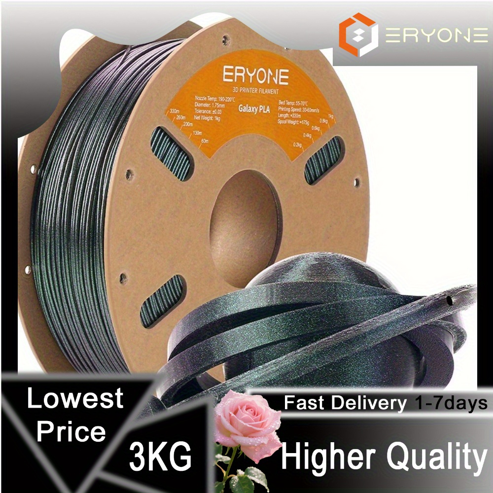 Eryone 3kg Pla-glitter 3d Printing Supplies Filament For 3d Printer, 1.75mm +/ -0.03mm