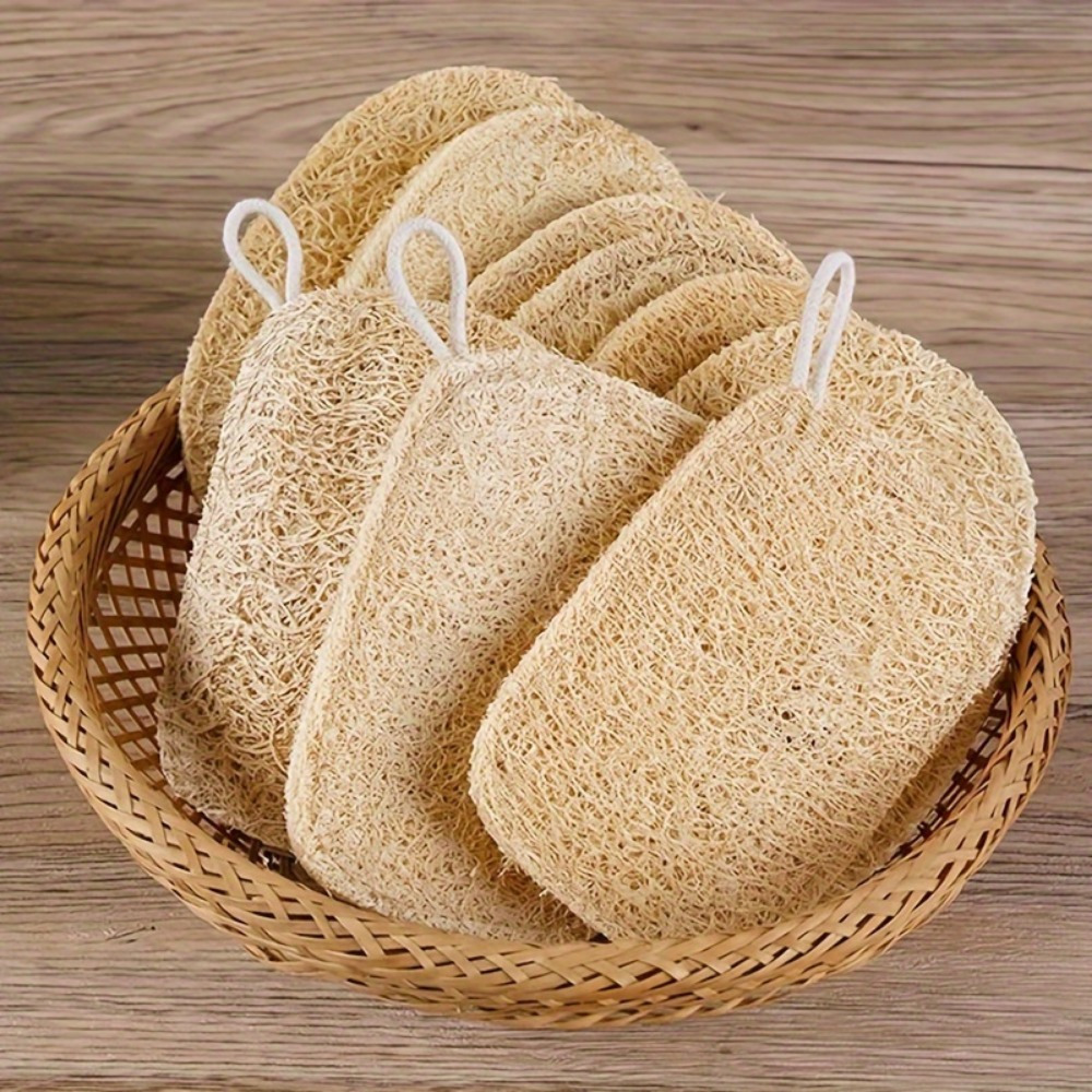 5pcs natural loofah exfoliating body scrubbers versatile for face   bathroom cleaning high quality plant   christmas gift details 1