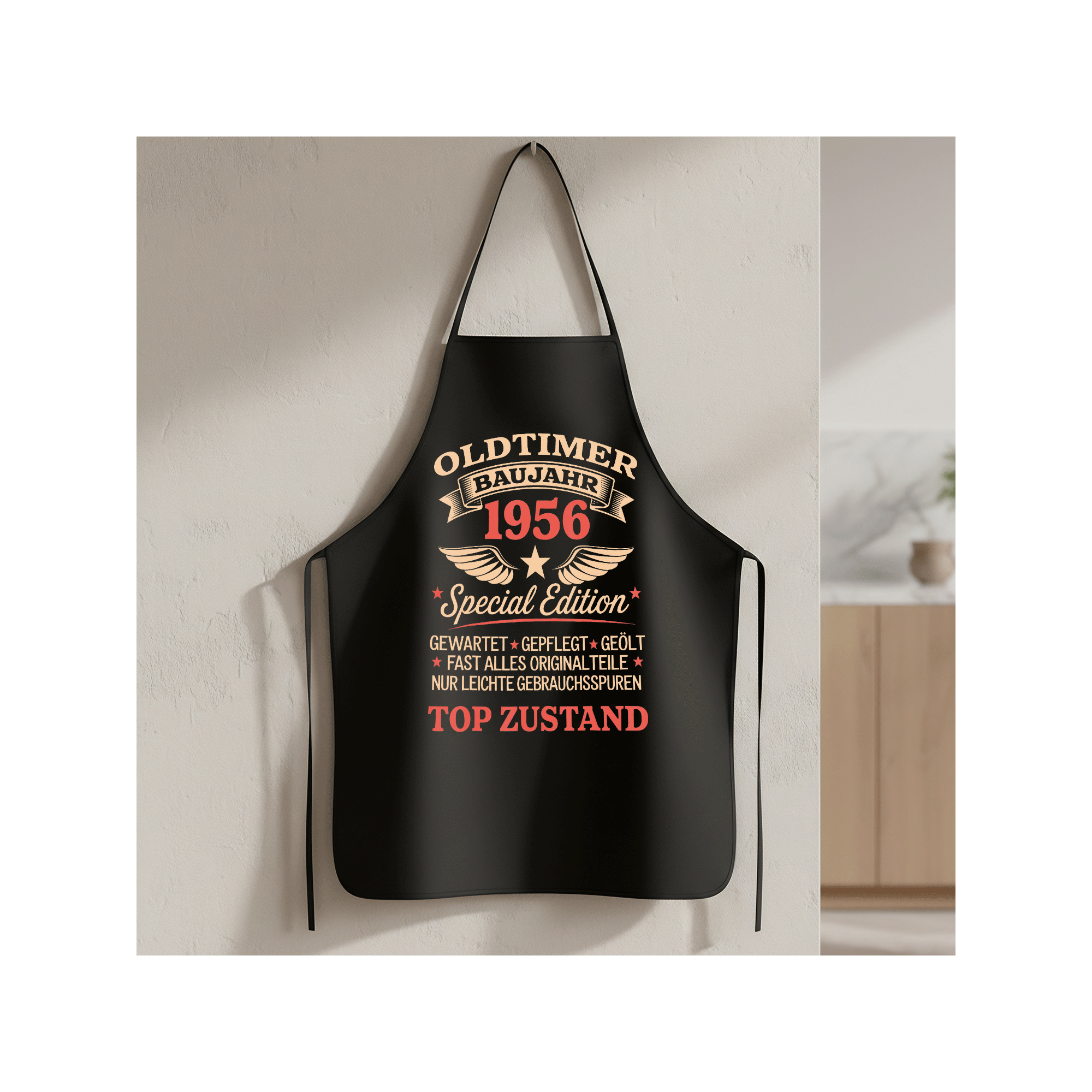 E-shop 70. Geburtstagsschürze für 70-Jährige - Lustiges Geschenk mit Geburtsjahr 1956, Langlebig für BBQ, Kochen, Malen - Unisex Schürze für ,