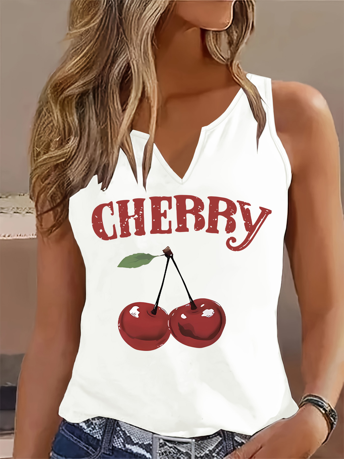 cherry tank top sold on Temu United States