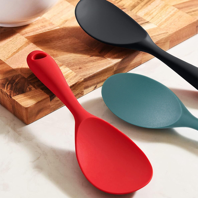 1pc non stick heat resistant silicone for rice spoon   design with ergonomic handle durable easy clean kitchen utensil for rice salad  