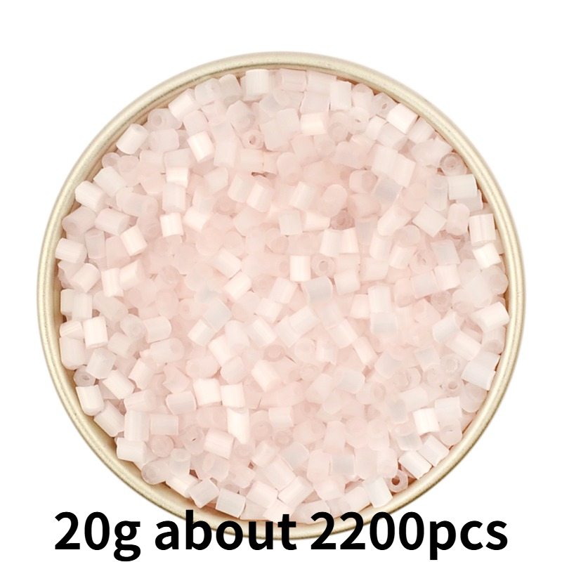 2200pcs 2mm Matte Frosted Mini Glass Tube Beads