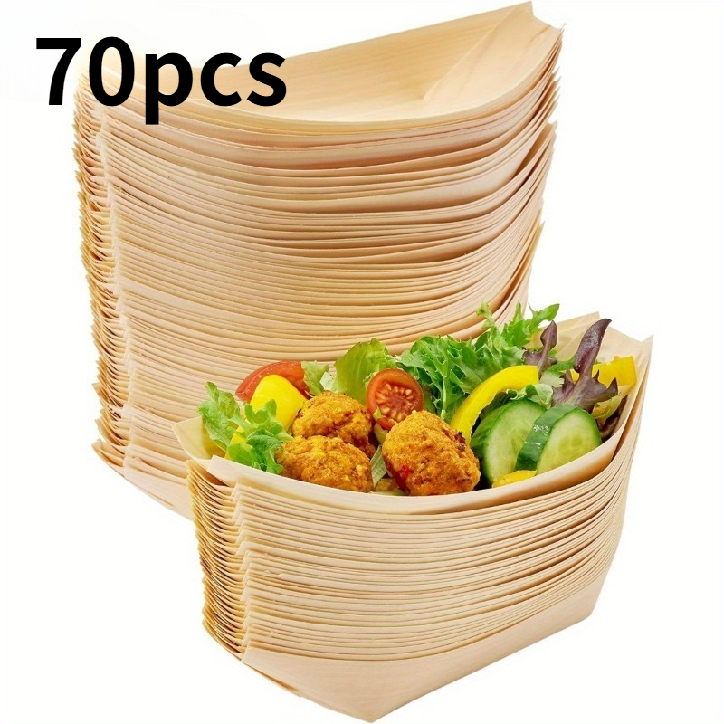 Disposable Bamboo Serving Boats | For Appetizers, , Sushi | Weddings, Birthdays, Catering | Sturdy & Eco