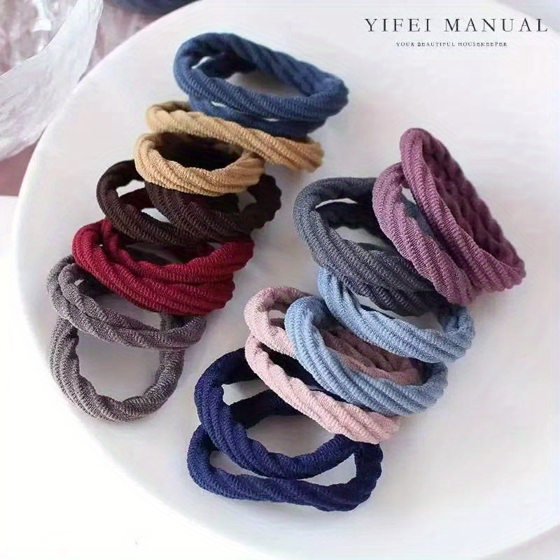 [Satin Hair Ties] 50pcs Black/Assorted Colors Satin Nylon Hair Ties, Women's Curly Hair Accessories, Headbands Hair Ties Scrunchies for Women and, Thanksgiving Christmas Gifts