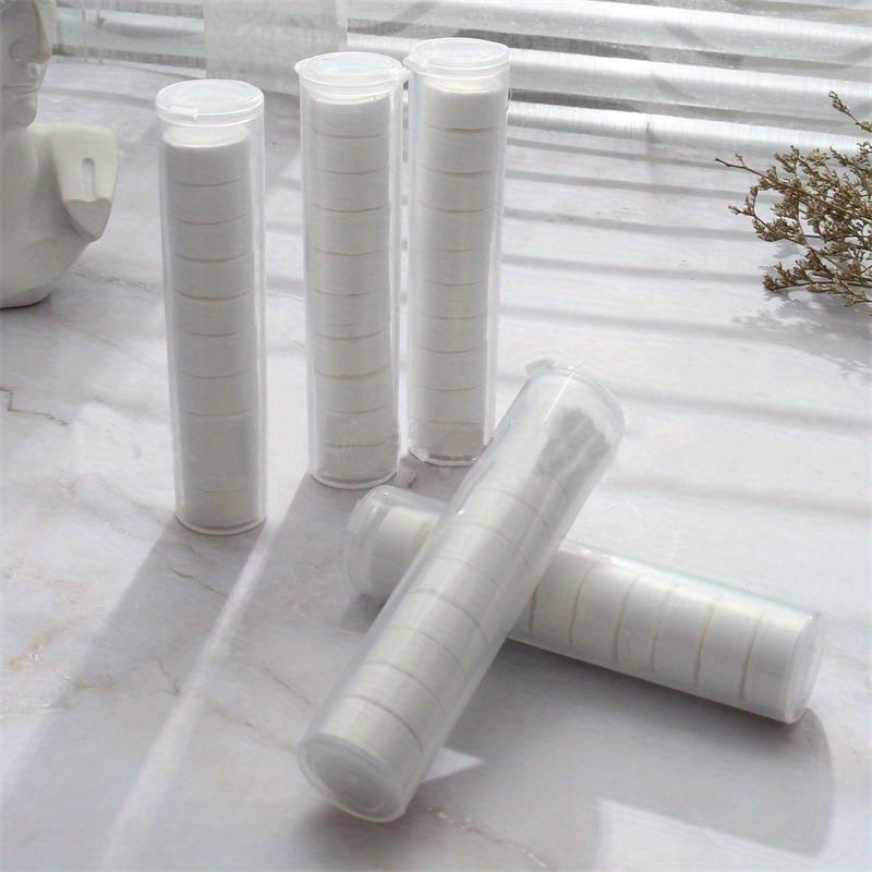 1 Tube/5 Tubes, Compressed Towels, Non-woven Fabric, Single-use Mini Face Towels, Convenient Tubular Design For Travel And Outdoor Use, Space-, Hygienic, And Quick To Expand