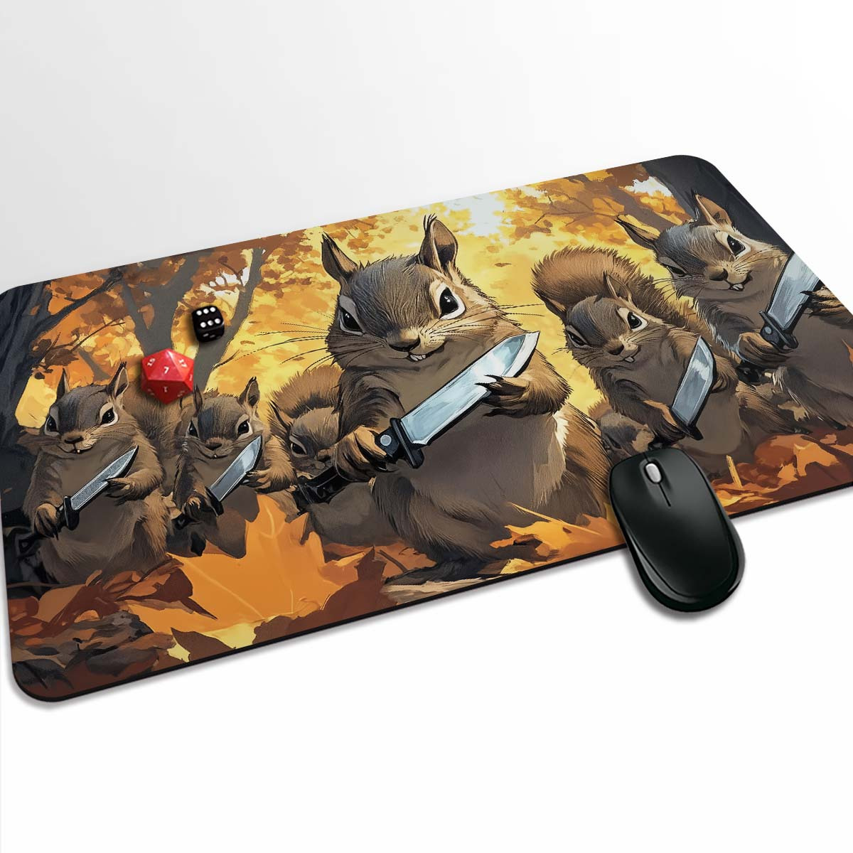 TEMU 1pc Card Game Mat - Squirrel Warrior Pattern - Desktop Protector, Game Table Mat For Tcg Ccg Rpg Collectible , Mouse Pad Multi-use - .6 Inches