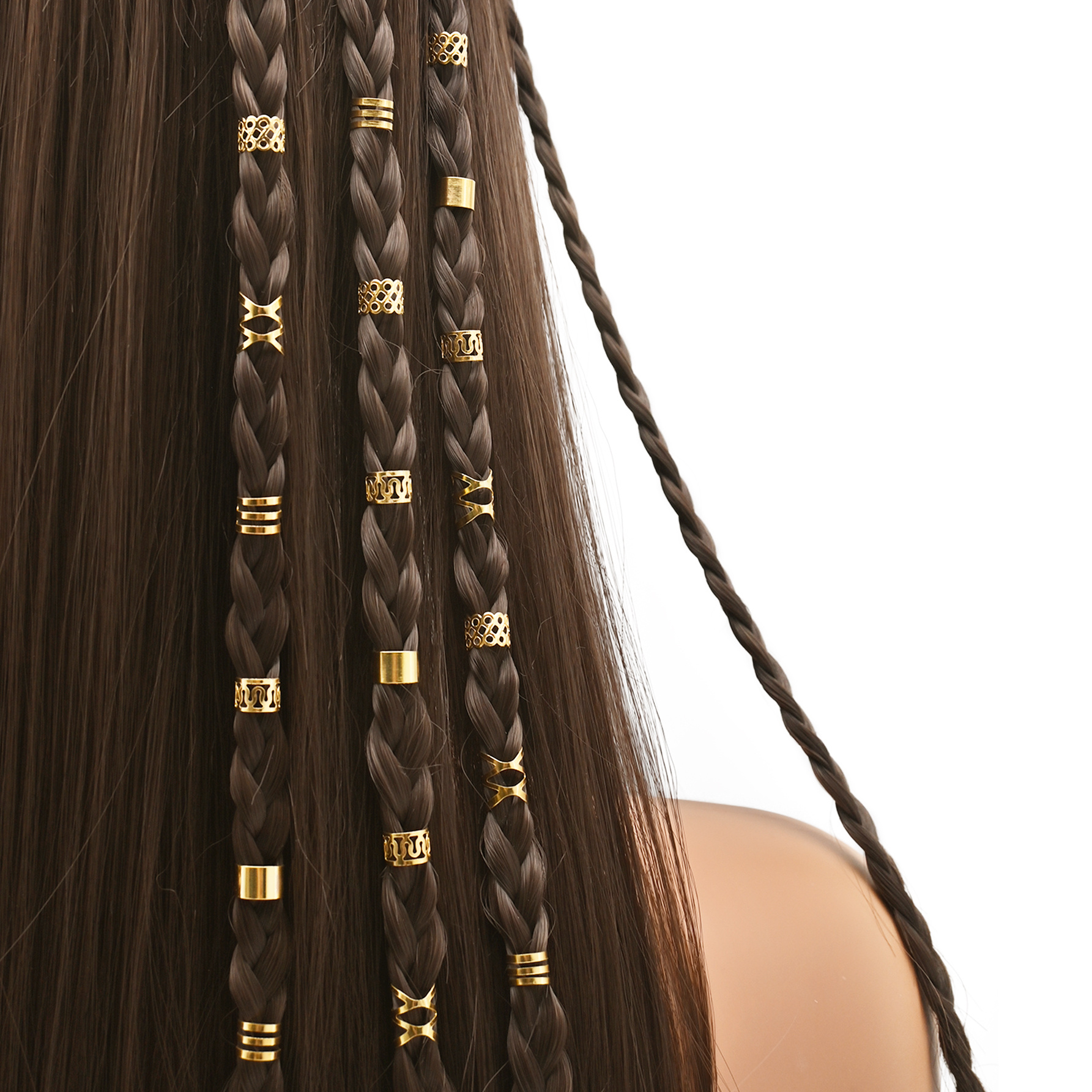 50pcs loc jewelry for hair braid jewelry additions for   jewelry for dances and parties music   rings cuffs clips for dreadlock hair braids jewelry decorations