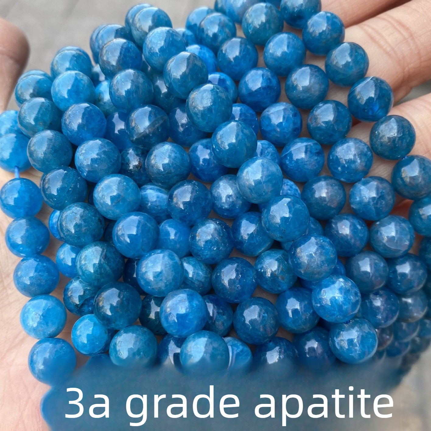 TEMU Grade 3a Apatite Beads 4mm 6mm 8mm 10mm, Round Semi-precious Loose Beads For Jewelry Making, Bracelets Necklaces Earrings, Stone Beading