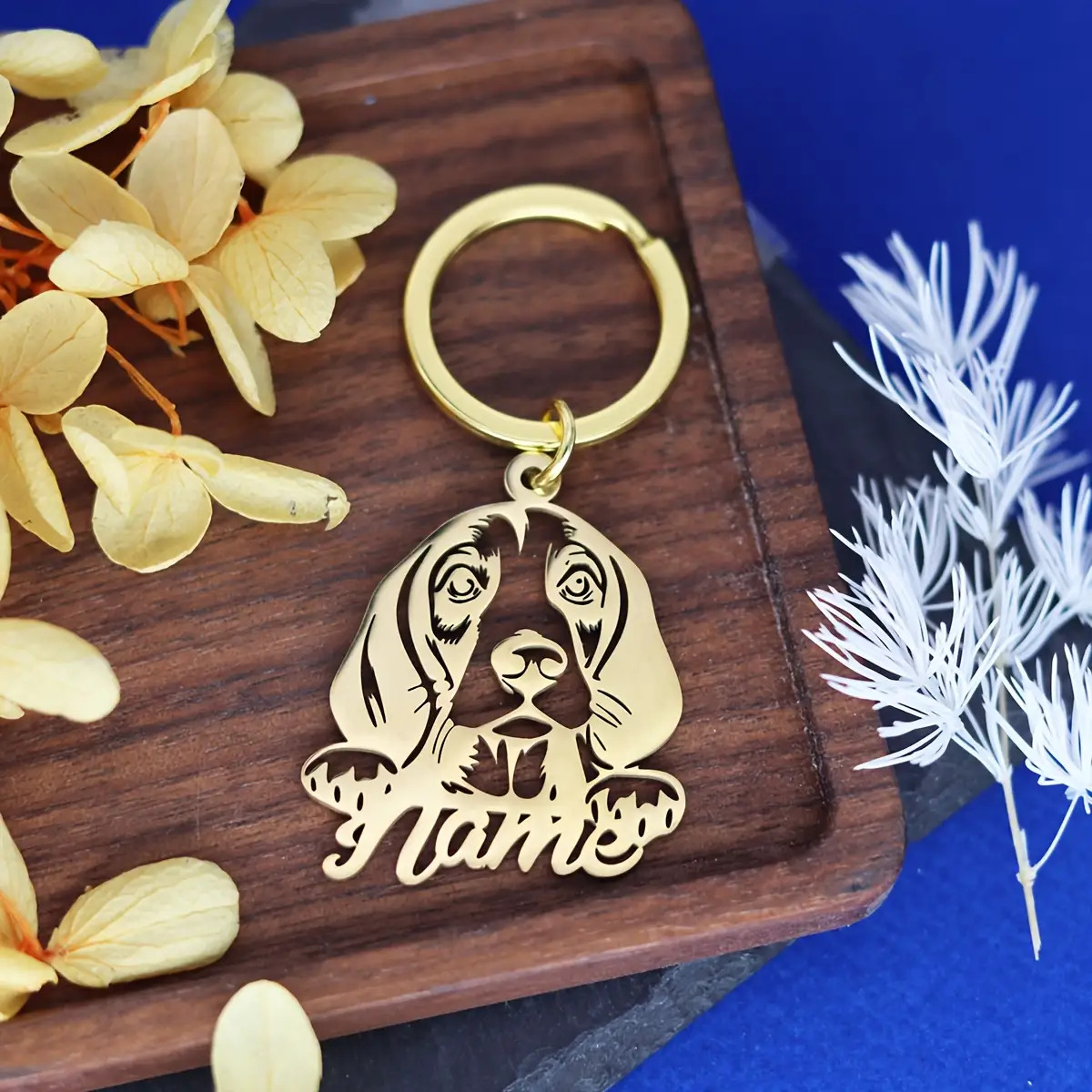 TEMU Personalized Engravable Dachshund Dog Keychain - Custom Name/date/message Name Tag & Body - Stainless Steel Gift Suitable For Men,, Dachshund