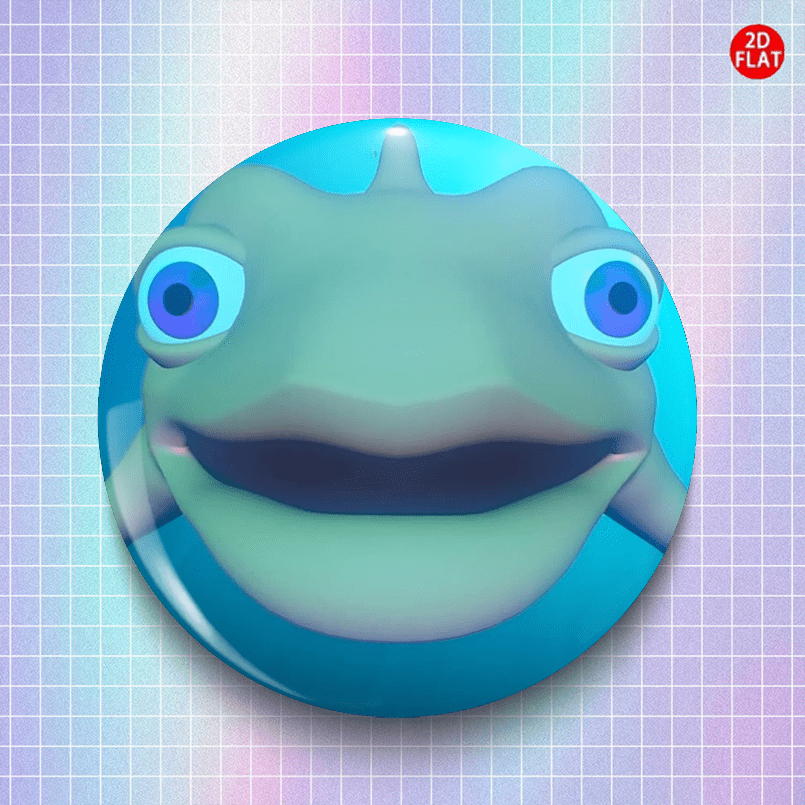TEMU (2D PLAT) Grand Poisson à Grande Bouche 2026 Badge en Plastique Anime Cartoon, Adapté aux Vêtements, Chapeaux, Sacs à Dos et Autres Petites