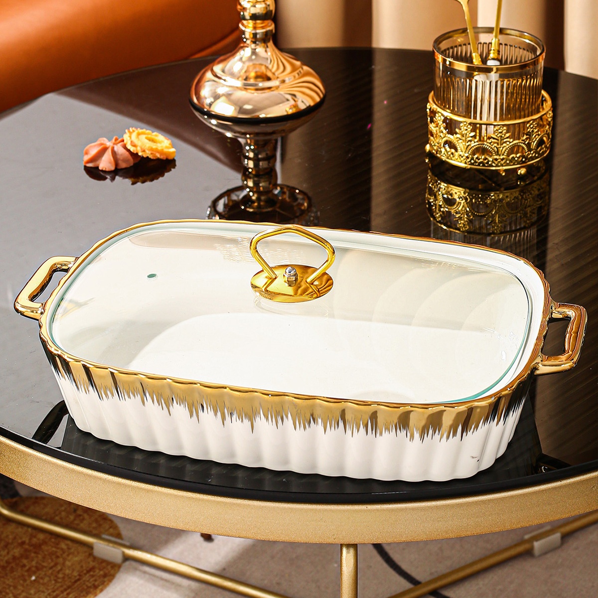 2pcs 1 Soup Pot with 1 Lid, Ceramic Plate, Only for Cooking.... product image 3
