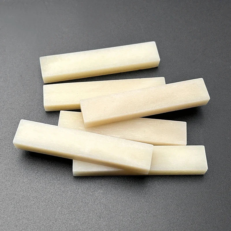 TEMU 6pcs Unbleached Bone Guitar Nuts Blank For Electric Acoustic Classical Guitar Mandolin Banjo Ukulele Nut Blank (3 Set Nut Or )
