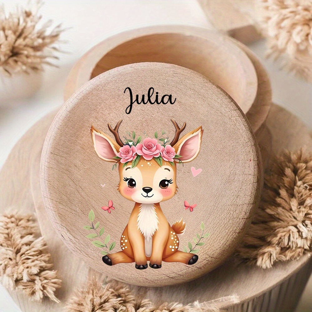 TEMU Customized Tooth Keepsake Box With Personalized Bear, Bunny, Or - Christening Gift, Coin Storage Box, Keepsake For Or Tooth, Beautiful Birthday