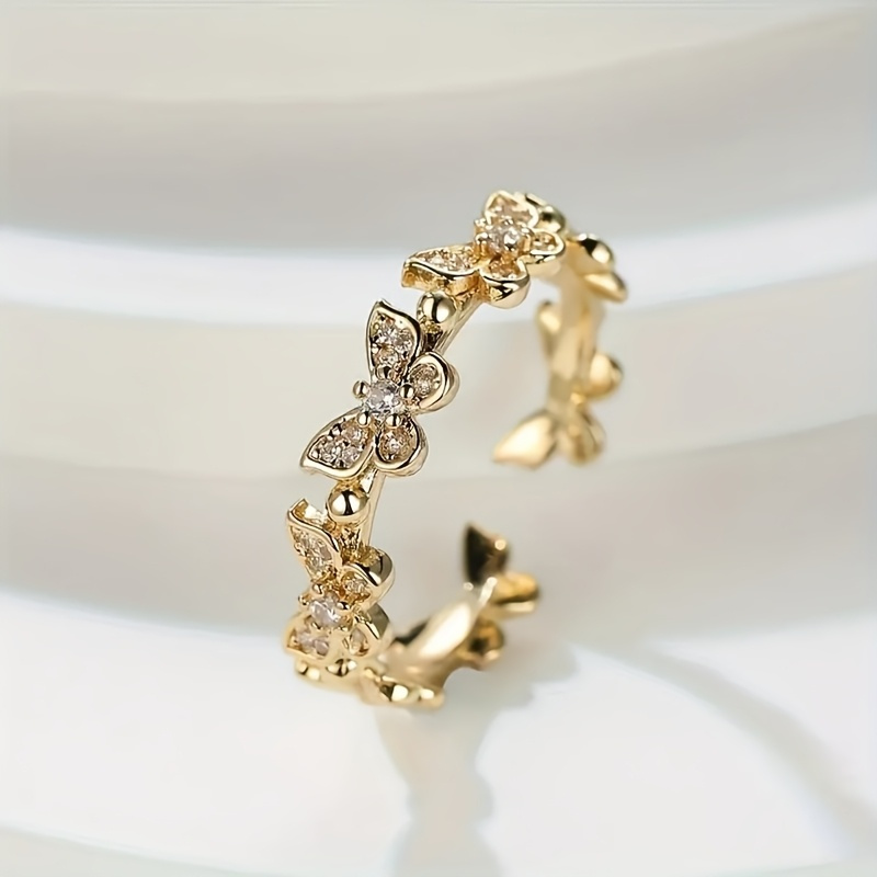 1pc Women'S Trendy Fashionable Individual Butterfly Open Adjustable Ring