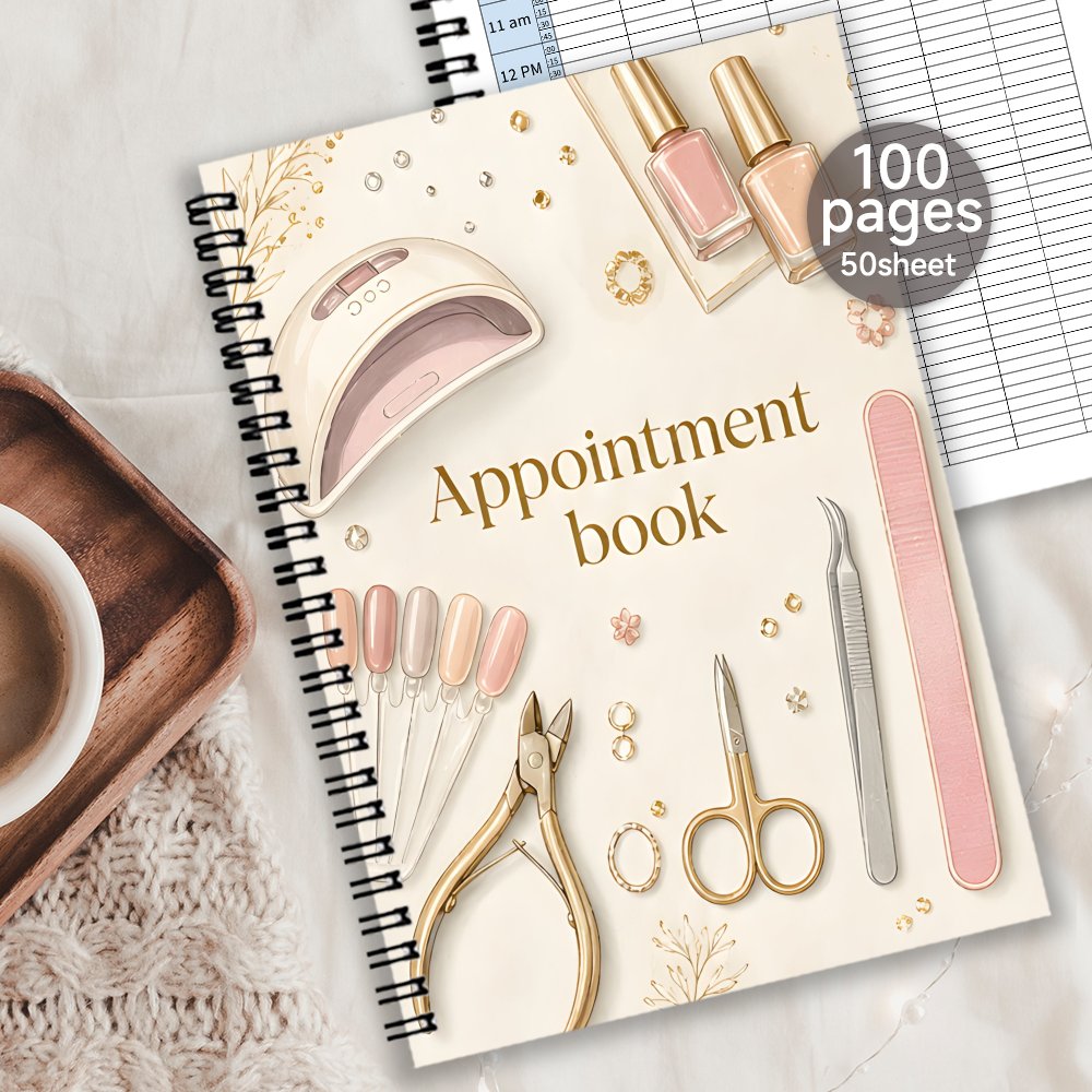 TEMU 1pc Spiral Appointment Book, For Nail Salon Appointment Book, Weekly 15-minute Schedule Organizer, Time Management Notebook For Nail Technicians