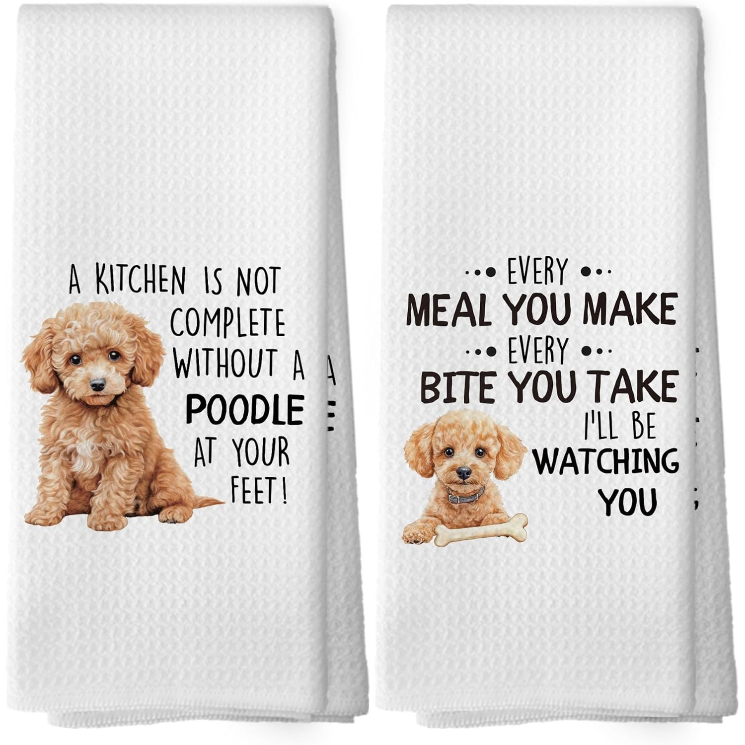 TEMU Funny Poodle Gifts Kitchen Dish Towels Set Of 2, Dog Lovers Mom Gifts For Women, Dog Kitchen Decor, Dogs Pet Puppy Decor Hand Towels Tea Towel