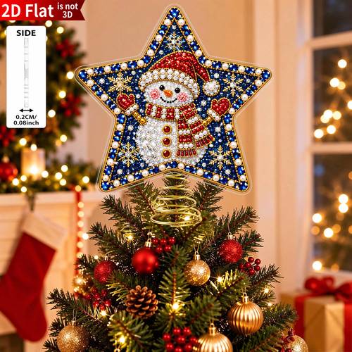 2d flat 2d flat 2d flat 1 set christmas star tree topper acrylic christmas tree topper star snowman red hat scarf heart blue with stand holiday gift