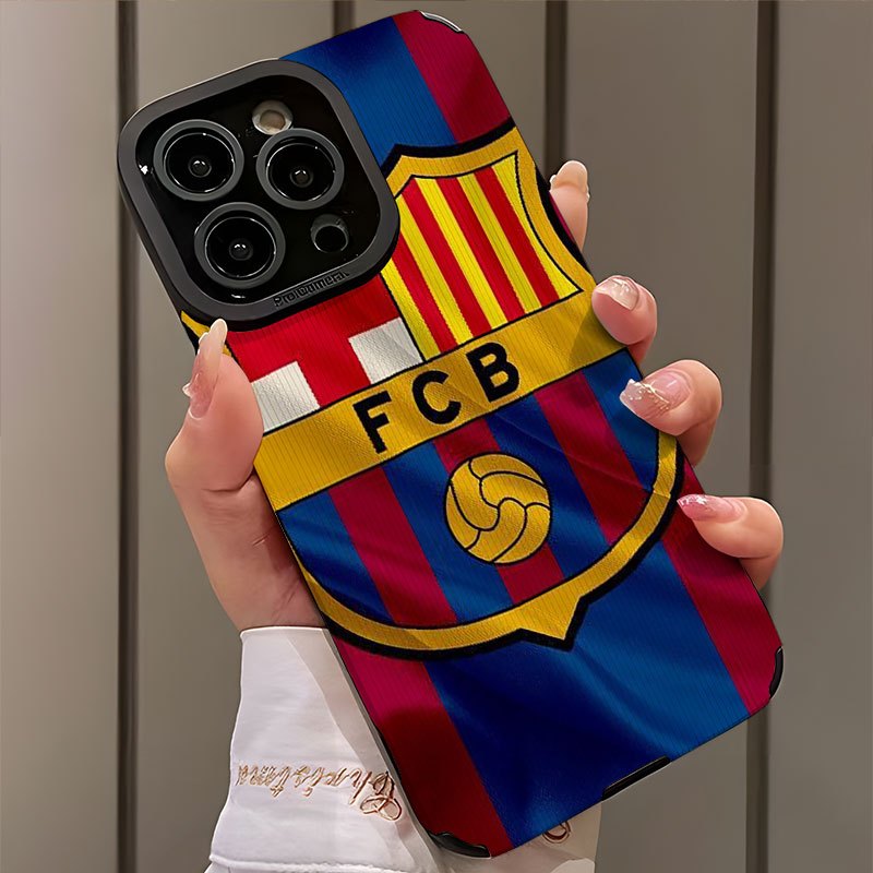 Funda para Teléfono - Diseño de 2 Patrones con Imagen de Fondo del Escudo del Equipo de Barcelona, Adecuada para iPhone 17, 17Air, 17Pro, 17Promax, 16, 16Plus, 16Pro, 16Promax, 15, 15Plus, 15Pro, 15Promax, 14, 14Plus, 14Pro, 14Promax, 13, 13Pro, 13Promax, 12, 12Pro, 12Promax