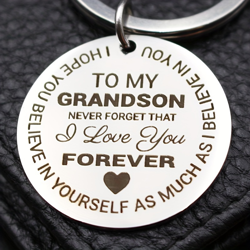 

2pcs Stainless Steel Keychain - Engraved Grandparents' - Unique Gift For From Grandparents