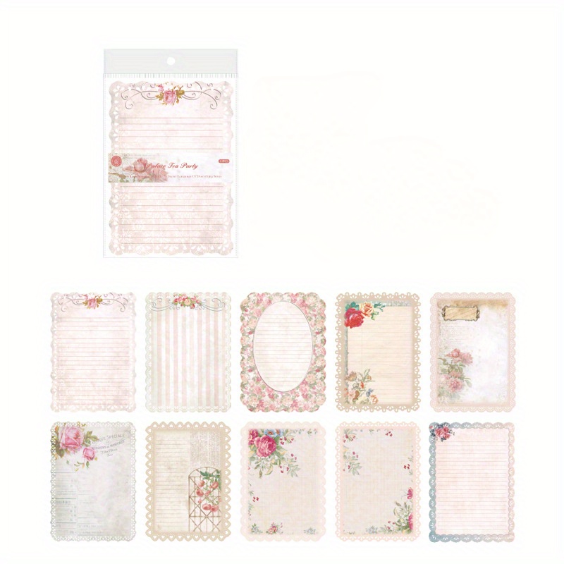 Image of 10pcs Vintage Romantic Series Hollow Out, Flower Ornament, Edge Hollow Out, , Large Size, Thick, Light Weight, Retro Scrapbooking Material For Decoration And Collage - Back To School Supplies