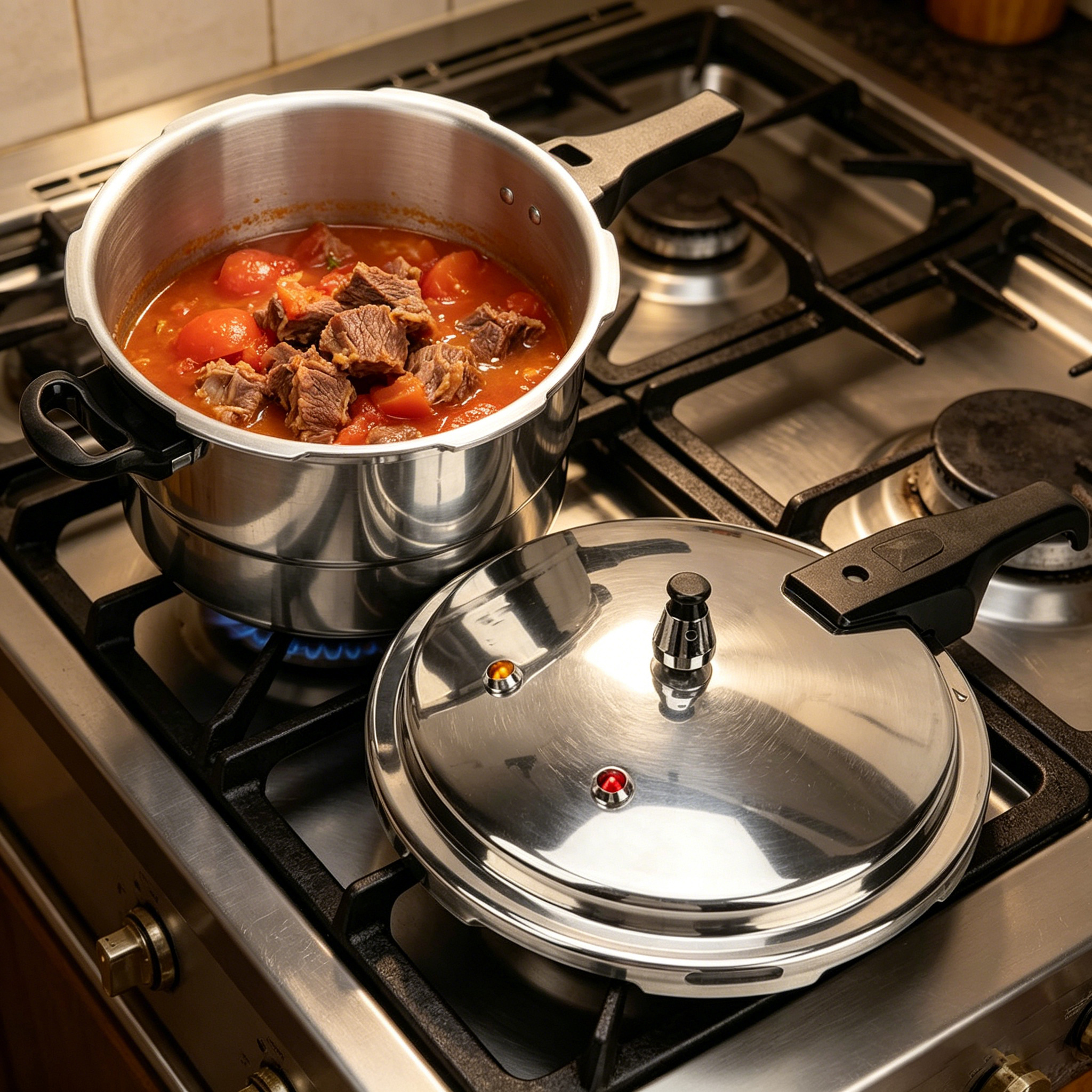 Aluminum Outdoor Cooker, Heat Quickly Cooker, Safety And Durable Compact Cooker, Heat Distribution, Dual Use, Pot Silvery