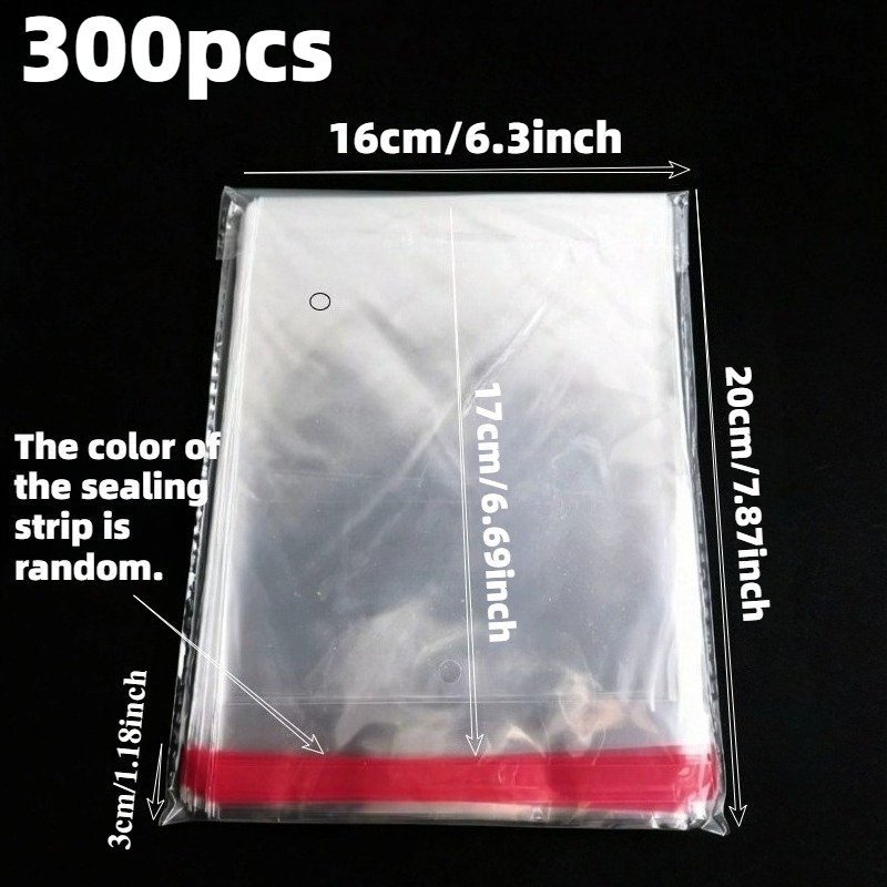 TEMU Lot de 300 sacs d'emballage en plastique transparent YDICOC à fermeture enroulable, adaptés pour bijoux, cadeaux, marque-pages et accessoires -
