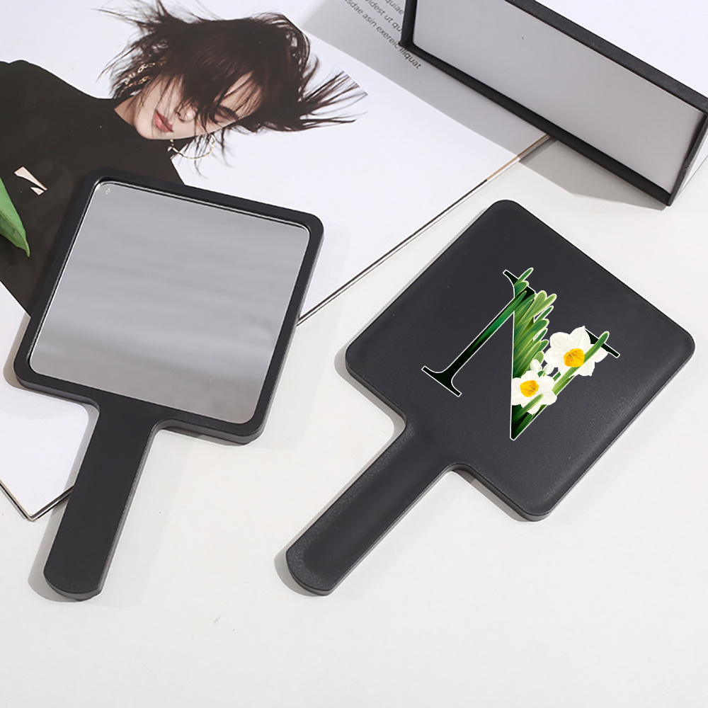 Mini Hand Mirror with Easy Grip Handle, High Definition Scratch-Proof Surface