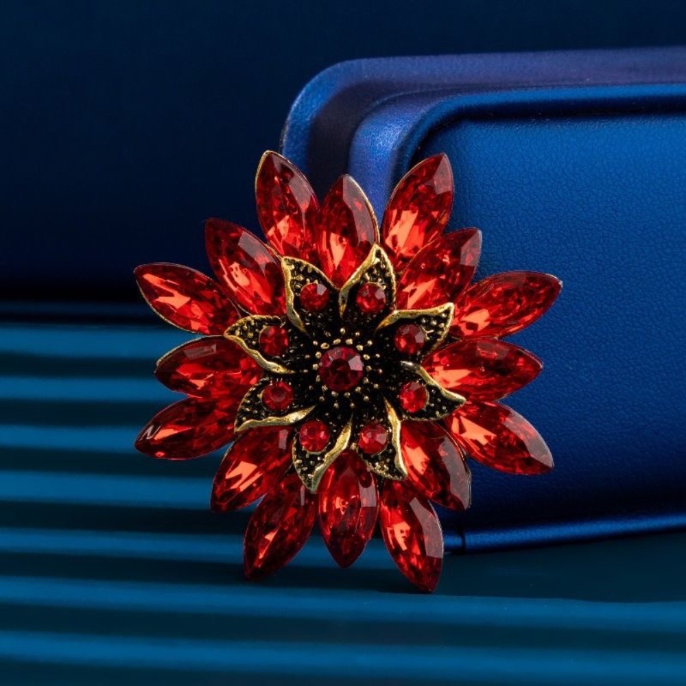 1pc Flower Brooch, Shiny Pin, Elegant Blazer Dress Accessories, Suitable For Casual Attire Party Weddings