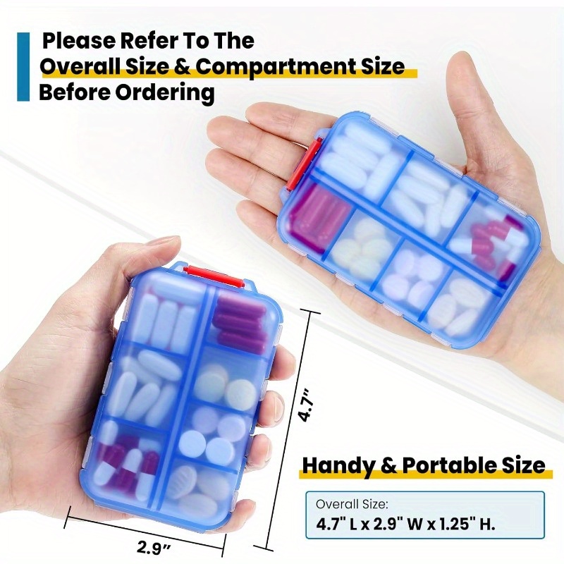 3pcs 14 grids lightweight travel pill organizer box with labels hot selling daily medication case kit clear pocket   container for vitamin supplement storage details 2