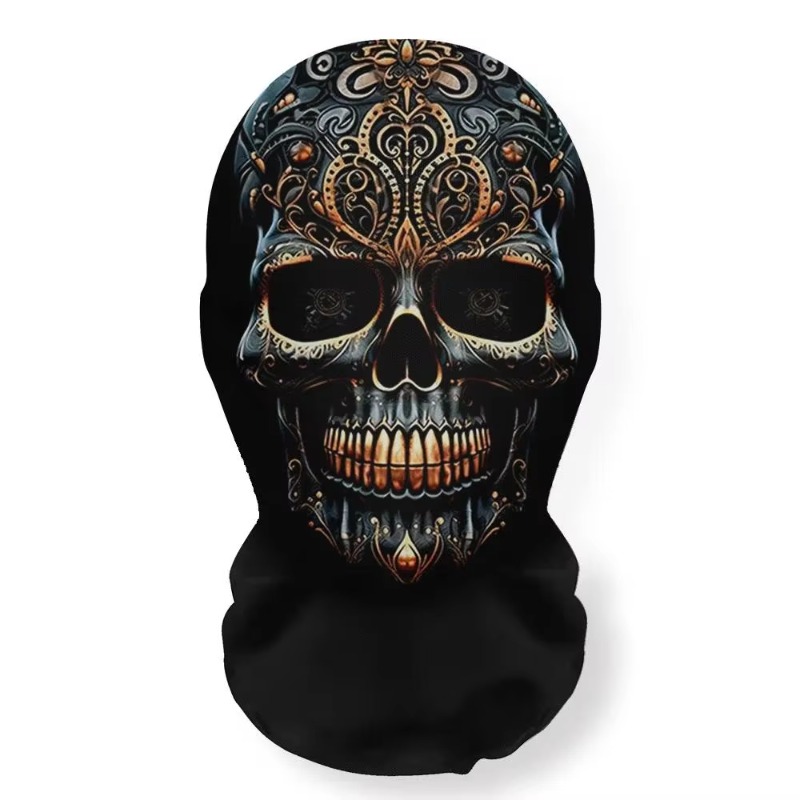 Horror Skull Printed Headgear Mask, Breathable for Halloween