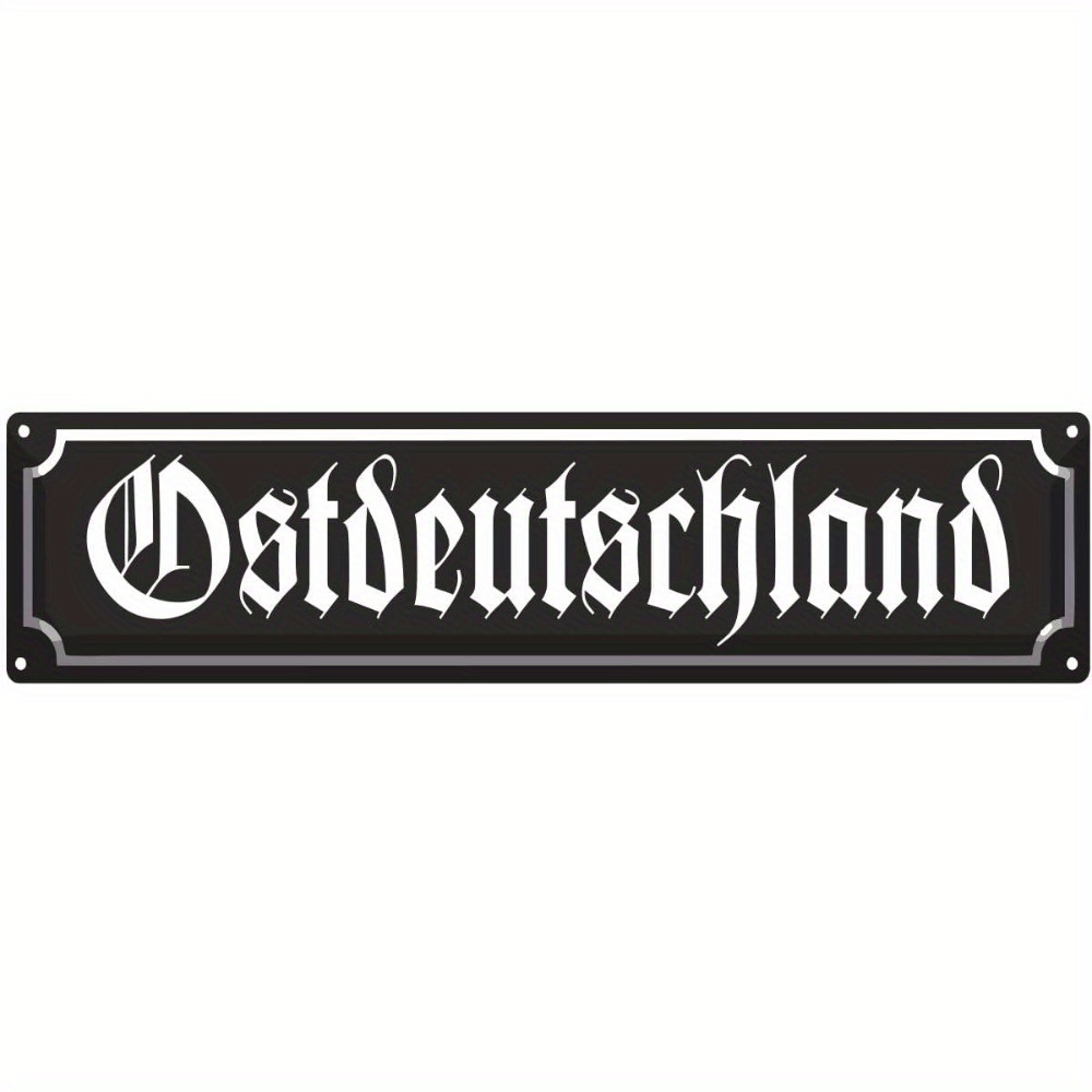 Image of 2d Flat - 2d Plane, Retro East German Wooden Sign - "ostdeutschland" Font, Durable Iron Wall Decoration, Suitable For Home Or Office, Retro East German Style