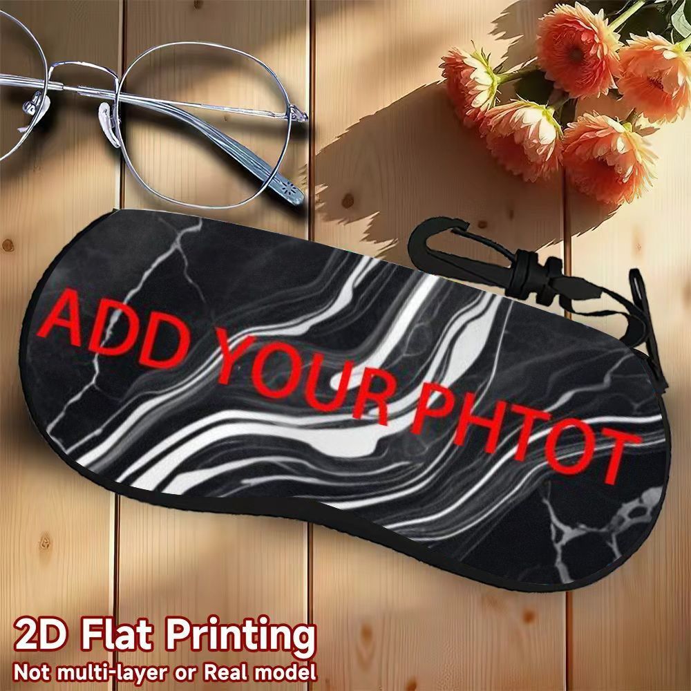 TEMU Étui à lunettes plat 2D, design plat 2D personnalisé, élégant et polyvalent, personnalisé avec photo et , adapté à diverses occasions, boîte de