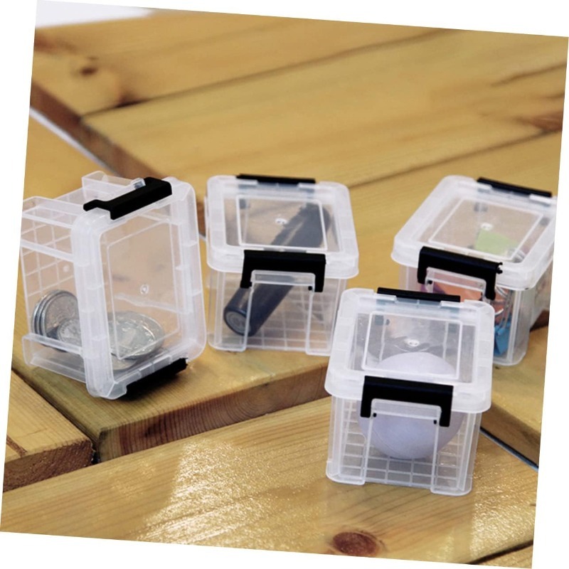 20 Transparent Mini Storage Boxes with Stackable Design