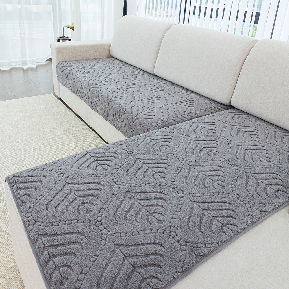 TEMU 2pcs Set Jacquard L-shaped Modern Minimalist Solid Sofa Cover - Pet-friendly, Suitable For , For Living Room, Bedroom, And Office Decor, Fits