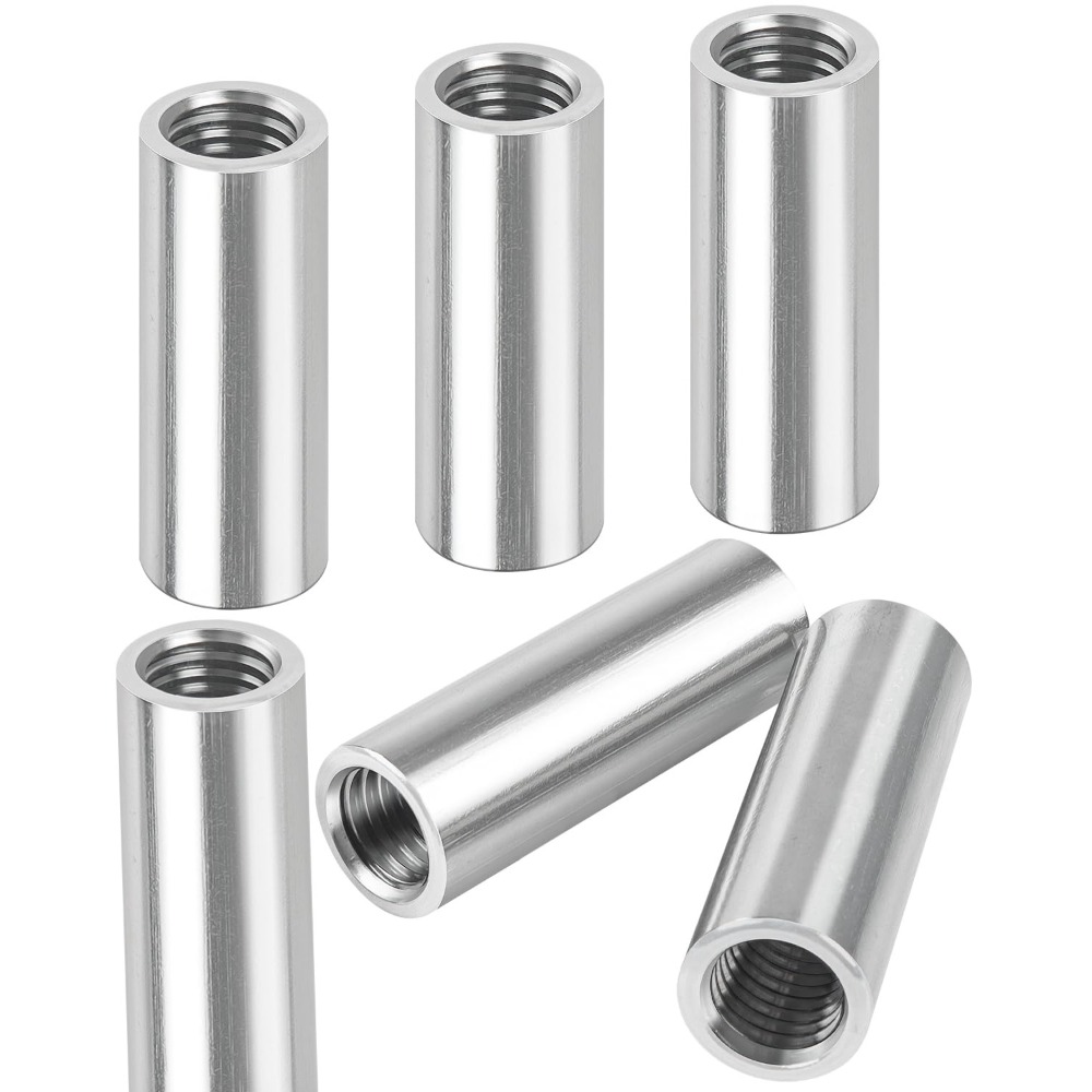 TEMU M8 X 30 mm Ronde Schroefmouw, 6 stuks per verpakking, 304 roestvrij staal, Ronde Verbindingsmoer, Lange Moer, V2A Interne Schroefdraad Spacer,