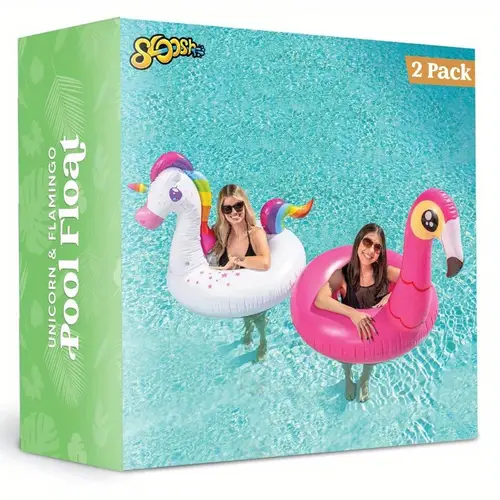 2pcs flamingo unicorn pool beach floaties inflatable swimming pool tubes party balloons toys lake beach floaty summer pool raft lounger for adults