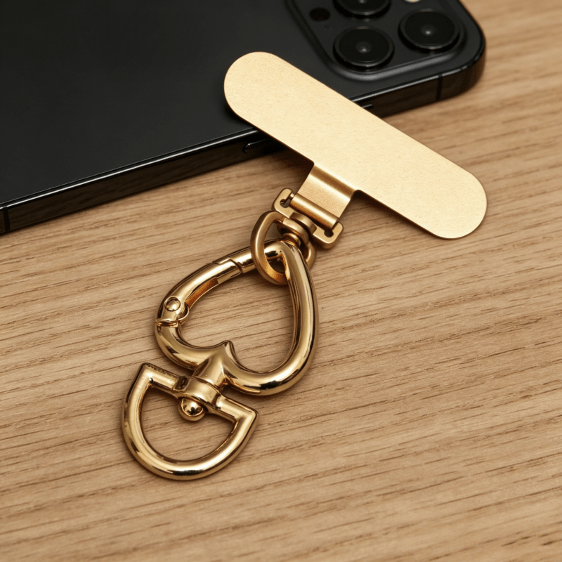 TEMU 1pc Stainless Steel Universal Mobile Phone Lanyard Clip 360° Rotatable Anti-winding Love Heart Spring Connector Crossbody Lanyard Wrist Strap