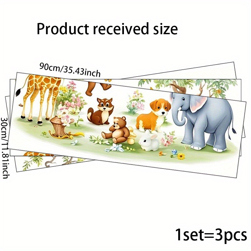 3pcs Cute Animal Wall Decor Stickers, , Beautiful Patterns, Decorative Stickers, Bedroom Decoration, Self-adhesive Paper, Home Aesthetic Decoration, , Universal Decoration, Fun Stickers