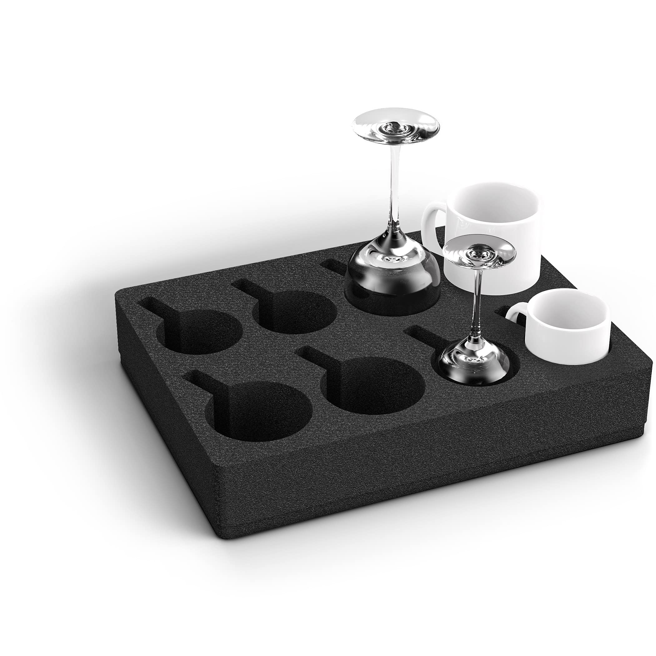 Image of [high-density Foam] 8-slot Drink Holder For Rv And | Storage Rack For Mugs, Glasses & Foam Cups | Durable Pp Organizer For , Motorhome, & Road Trips