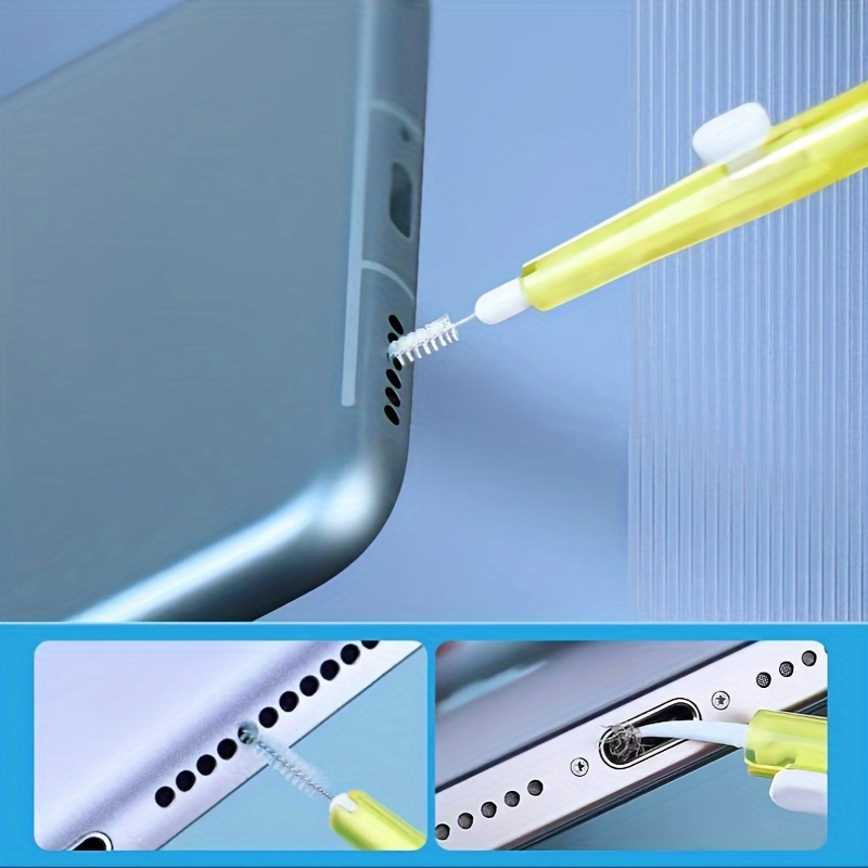 4pcs Mobile Phone Retractable Cleaning Set, Multi-Functional Mobile Phone And Earphone Cleaning Kit, Mobile Phone Cleaning, Repair And Restoration of Mobile Phone And Tablet Charging Ports, Lightning Cable And Connectors, Easy to Store And Carry Design